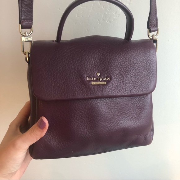 Kate Spade Small Maryana Lombard Street in Deep Plum crossbody purse bag - Picture 16 of 16